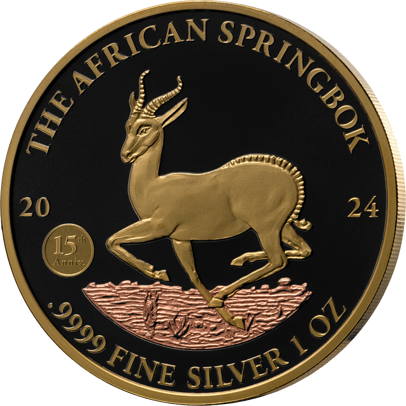 1.000 Francs Gabun 2024 + 25 Francs Burundi 2025 Springbock Golden Enigma Premium Edition