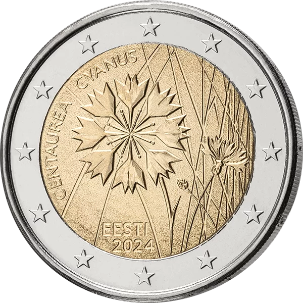2 Euro Estland Nationalblume Kornblume 2024