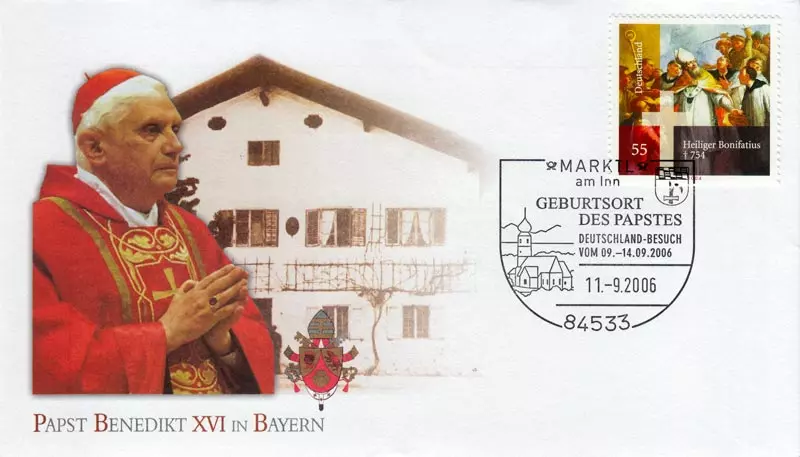 2er Set Gedenkbriefe Papstbesuch in Bayern 2006 + Beisetzung des Papstes Johannes II. 2005