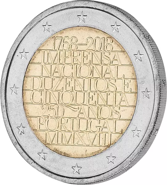 2 Euro Portugal 250 Jahre Nationale Druckerei 2018