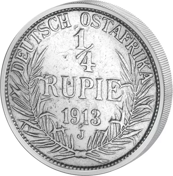 1/4 Rupie Deutsch-Ostafrika Kaiser Wilhelm II. 1904-1914 sehr schön