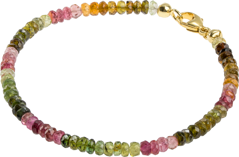Armband mit Multi Turmalin, Silber