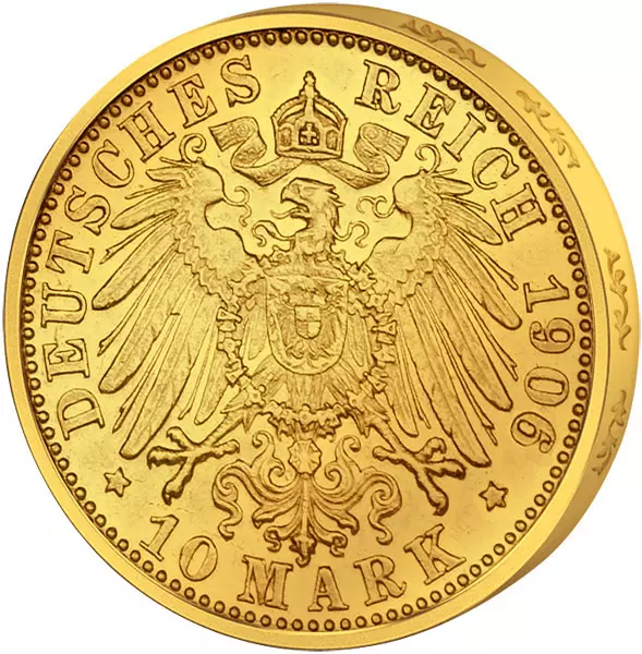 10 Mark Baden Großherzog Friedrich I. 1902-1906 sehr schön 10 Mark Baden Großherzog Friedrich I. 1902-1906 sehr schön