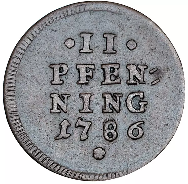2 Pfennig Bayern Kurfürst Karl Theodor 1786-1796