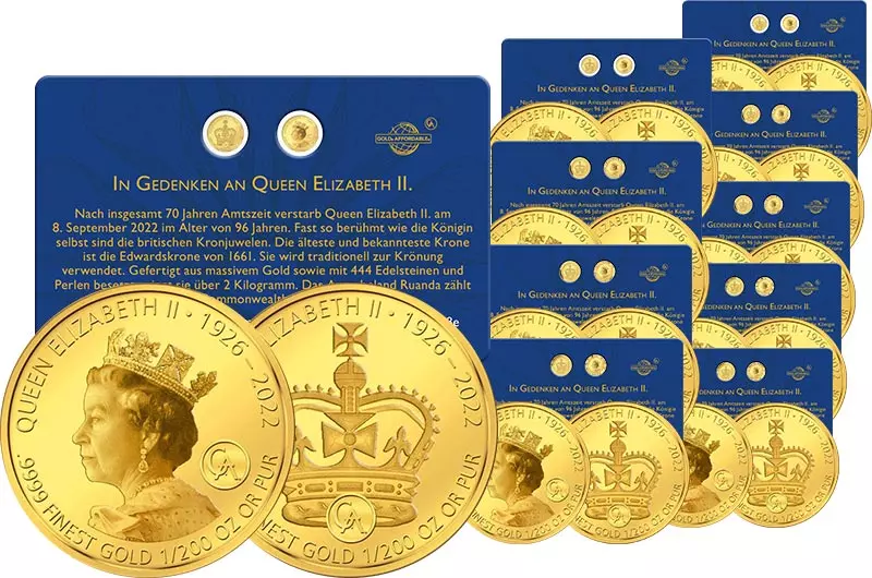 10er Spar-Set 2 x 10 Francs Ruanda Queen Elizabeth II. Coin Card 2022