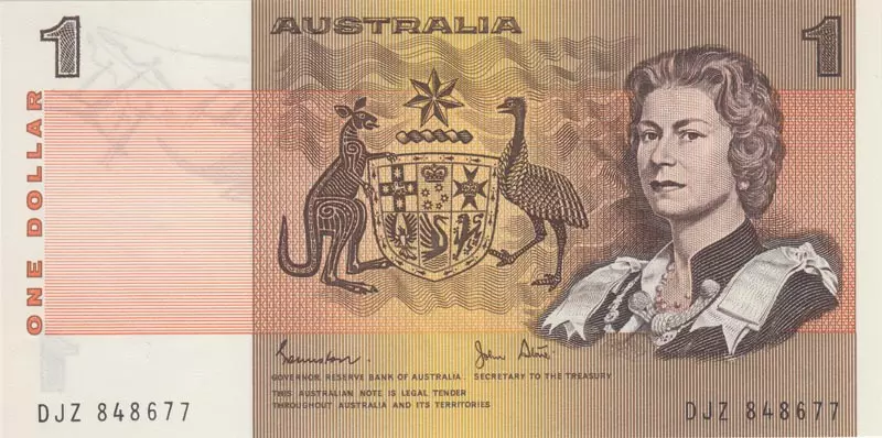 1 Dollar Australien Banknote Queen Elizabeth II. 1983