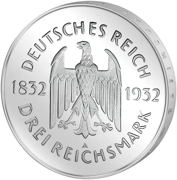 3 Mark Weimarer Republik 100. Todestag Goethes 1932