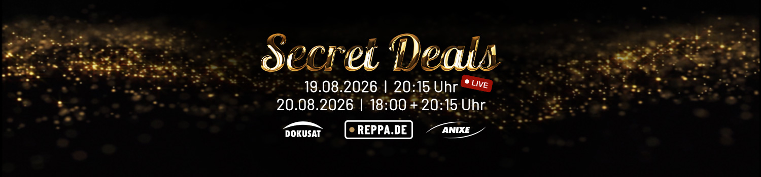 Secret Deals bei Reppa Live. Veranstaltung am 19. und 20. August 2026. Mit Reppa.de, Dokusat und Anixe.