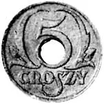 5 Groszy Polen (Deutsche Besatzung) Polnischer Adler 1939 sehr schön