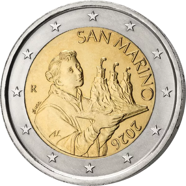 20 Cent + 50 Cent + 1 Euro + 2 Euro San Marino Kursmünzen 2026