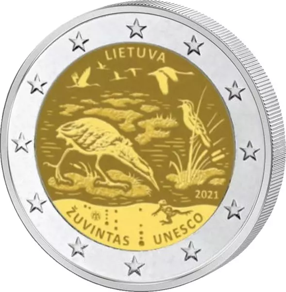 2 Euro Litauen Biosphärenreservat Zuvintas 2021 2 Euro Litauen Biosphärenreservat Zuvintas 2021