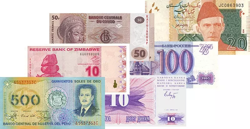 6er Set Banknoten Kultur und Natur 2