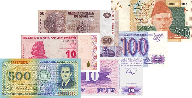 6er Set Banknoten Kultur und Natur 2, Papier