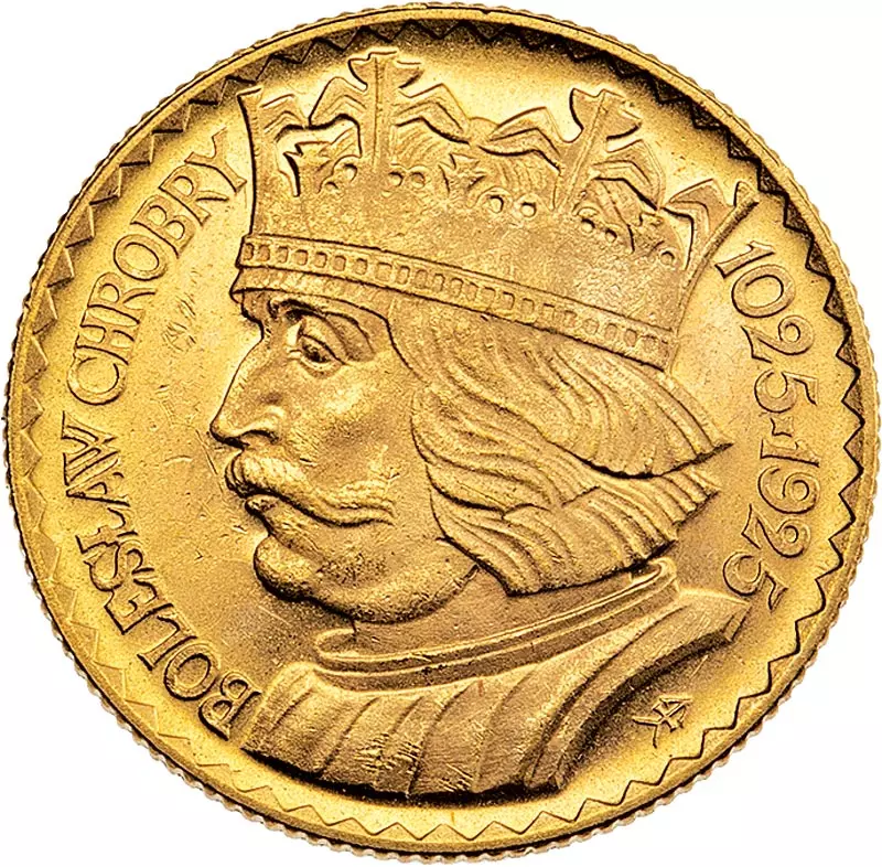 10 Zloty Polen 900-Jahrfeier der Gründung des Königreichs König Boleslaw I. 1925
