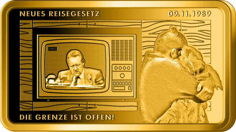 Goldbarren 35 Jahre Deutsche Einheit - Neues Reisegesetz
