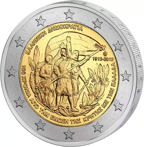 2 Euro Griechenland 100 Jahre Beitritt Kreta 2013