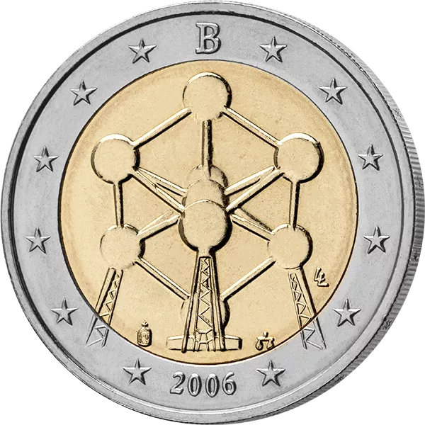2 Euro Belgien Atomium Brüssel Fehlprägung 2006