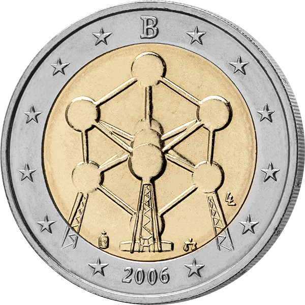2 Euro Belgien Atomium Brüssel Fehlprägung 2006