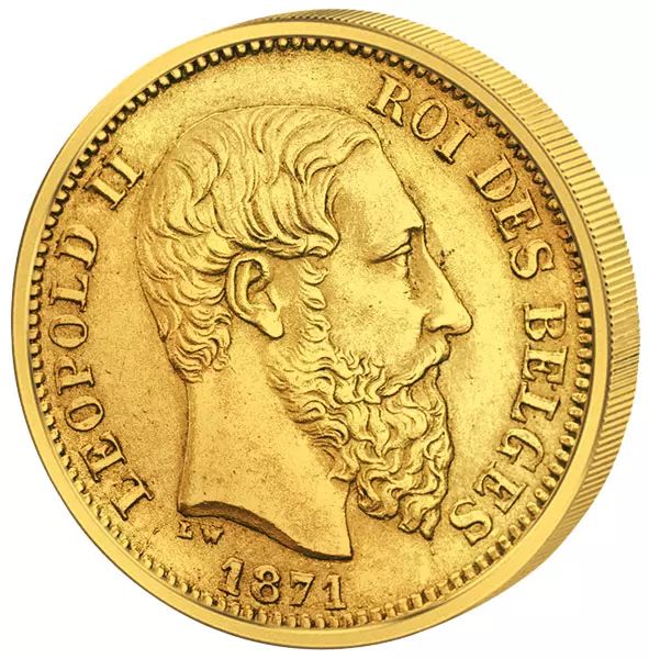 20 Francs Belgien Leopold II. 1866-1882