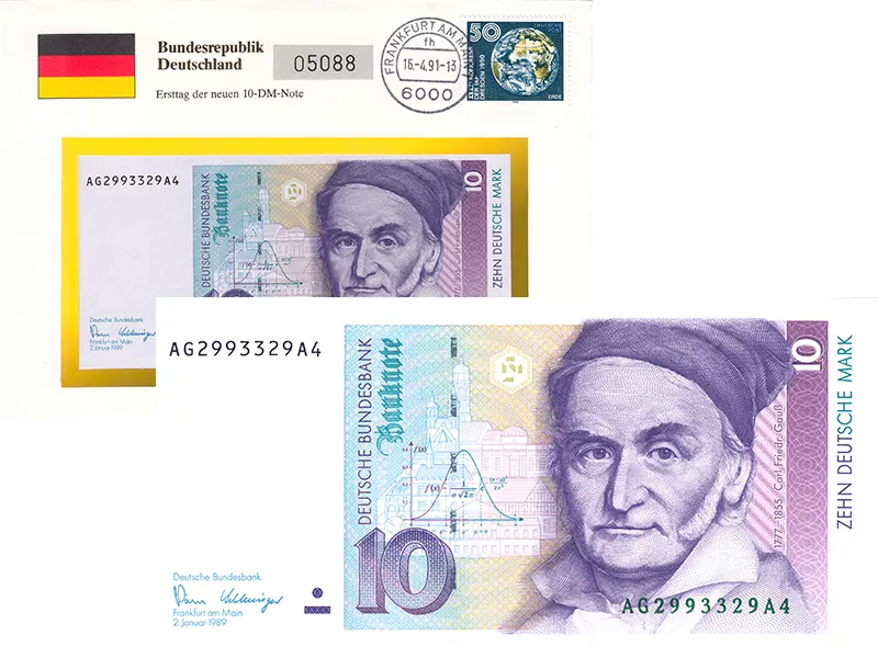10 DM BRD Gedenkbrief zur Erstausgabe Carl Friedrich Gauß 1991