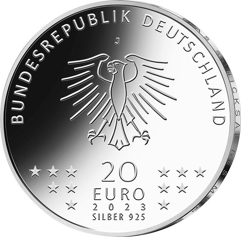 20 Euro BRD 125. Geburtstag Bertolt Brecht 2023 Stempelglanz