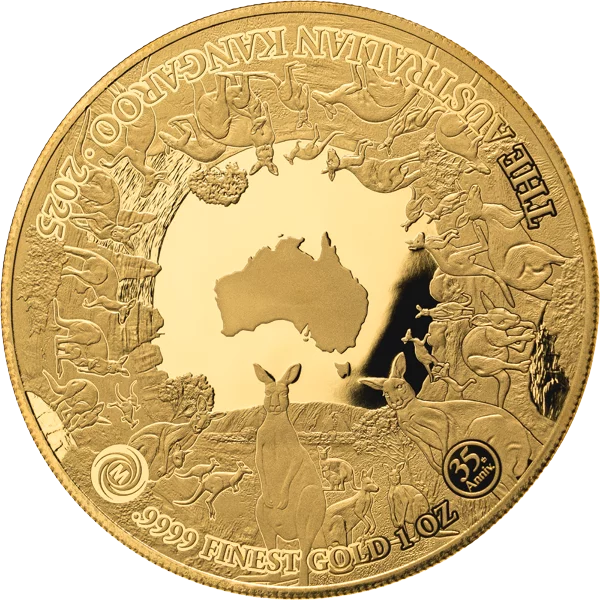 100 Francs Ruanda Größte Goldunze der Welt - Känguru 2025 100 Francs Ruanda Größte Goldunze der Welt - Känguru 2025