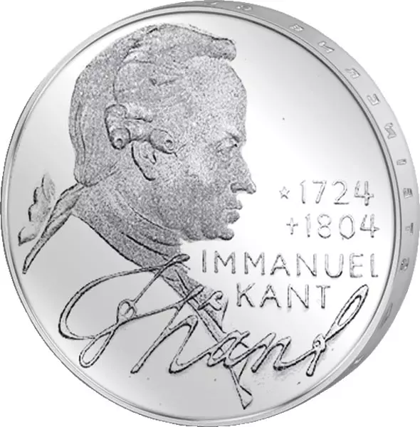 5 DM, 20 Mark, 20 Euro Spar-Set BRD und DDR Immanuel Kant 1974 und 2024