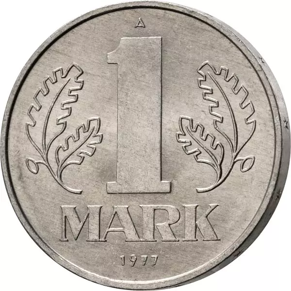1 Mark DDR Kursmünze 1972-1990 inkl. Präsentationsständer