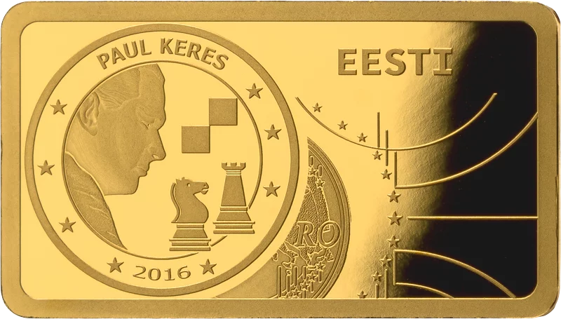Goldbarren 20 Jahre 2 Euro Gedenkmünzen Estland - 100. Geburtstag von Paul Keres 2024