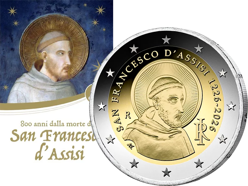 2 Euro Italien 800. Todestag Franz von Assisi 2026