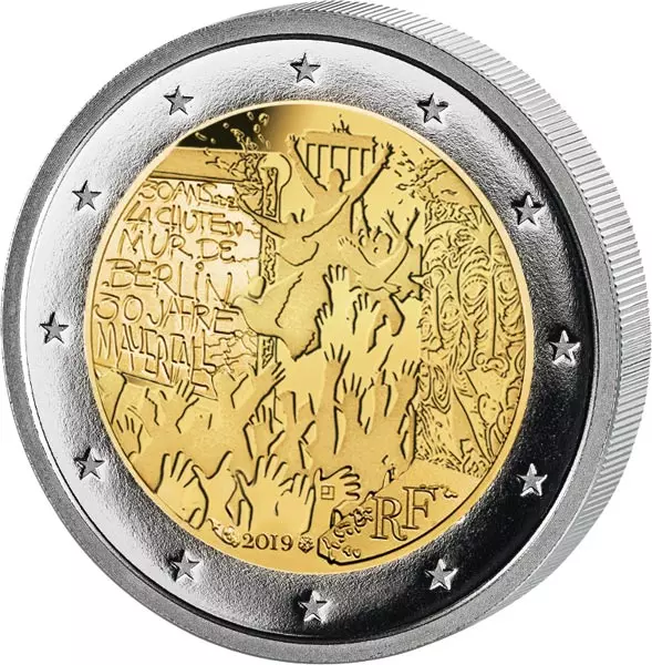 2 Euro Frankreich 30 Jahre Fall der Berliner Mauer 2019 2 Euro Frankreich 30 Jahre Fall der Berliner Mauer 2019
