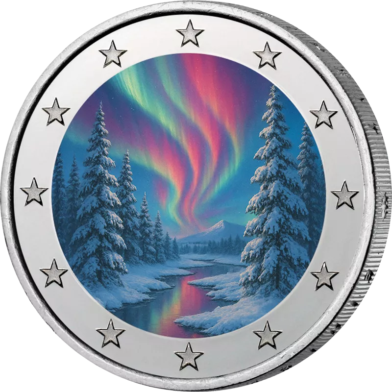 2-Euro-Künstlerausgabe Polarlichter Winter