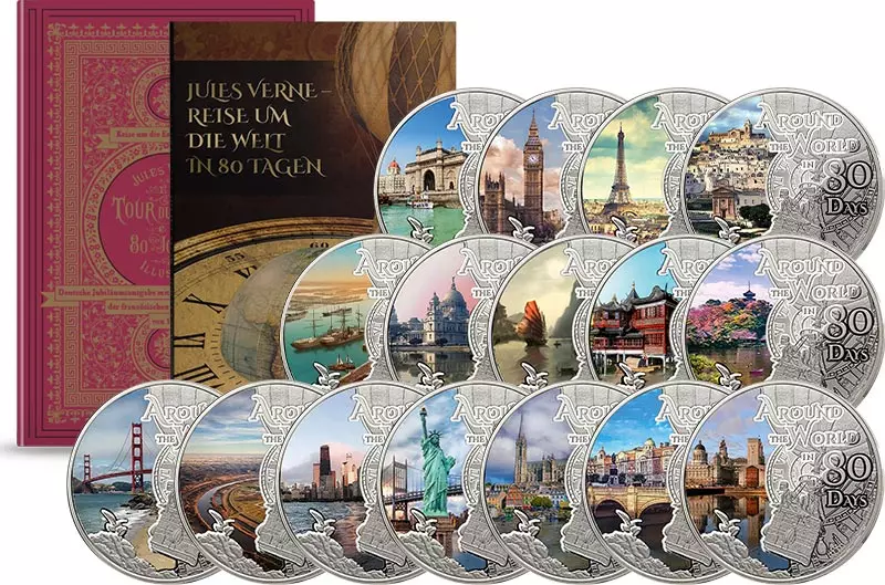 Komplettalbum Gedenkprägungen In 80 Tagen um die Welt