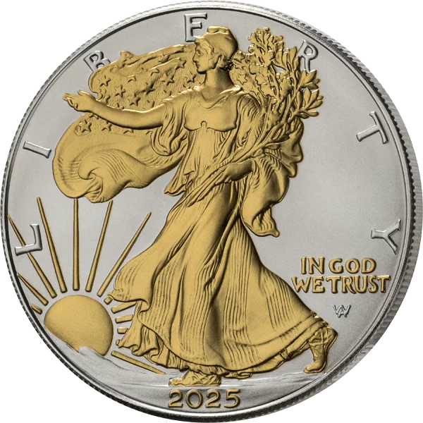 1 Dollar USA Eagle Liberty 2025 Shiny Gold Edition