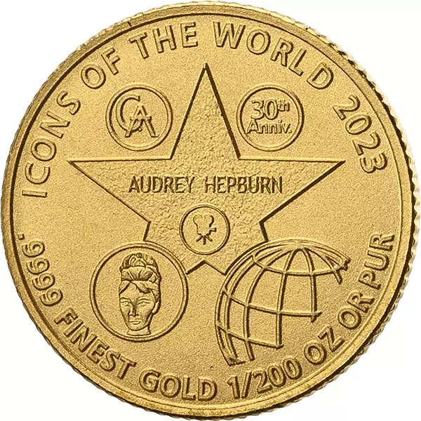 1/200 Unze Gold Ruanda Icons of the World - 30. Todestag von Audrey Hepburn 2023