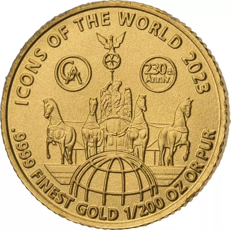 1/200 Unze Gold Ruanda Icons of the World - Quadriga Brandenburger Tor 2023