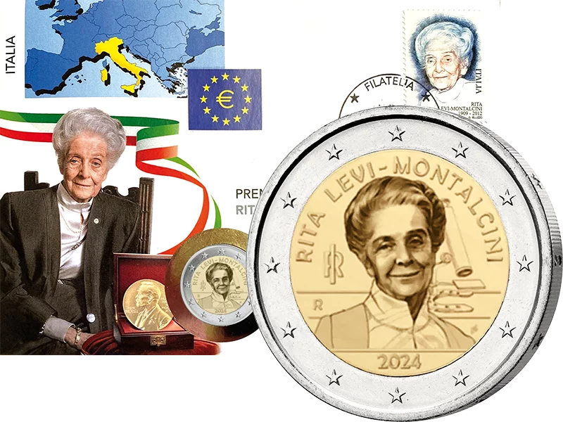 2 Euro Numisbrief Italien Levi Montalcini 2024