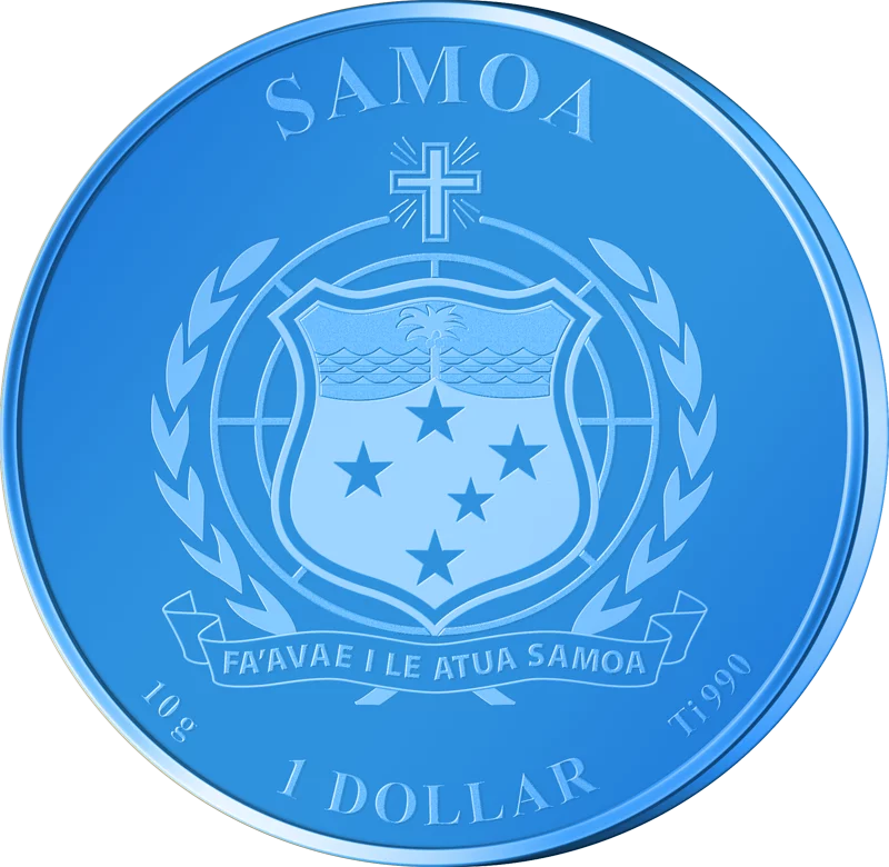 1 Dollar Samoa Titanmünzen Bunte Tierwelt - Mandarinfisch 2024