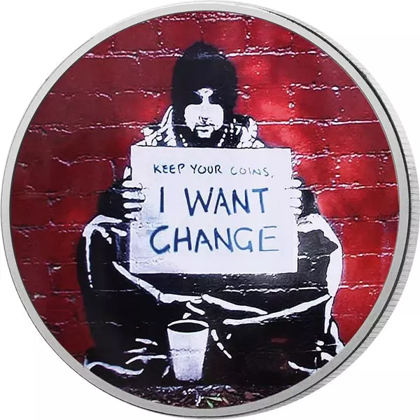 Gedenkprägung Banksy Keep Your Coins
