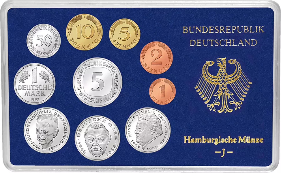 BRD-Kursmünzen-Serie 1992 Polierte Platte