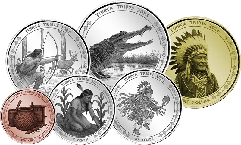 1 Cent - 1 Dollar Native American Kursmünzensatz Tunica 2026