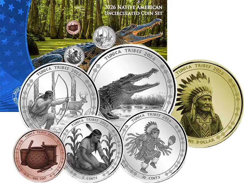 1 Cent - 1 Dollar Native American Kursmünzensatz Tunica 2026