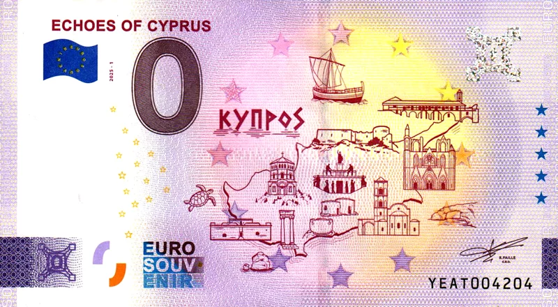0-Euro-Banknote Zypern Echoes of Cyprus 2025