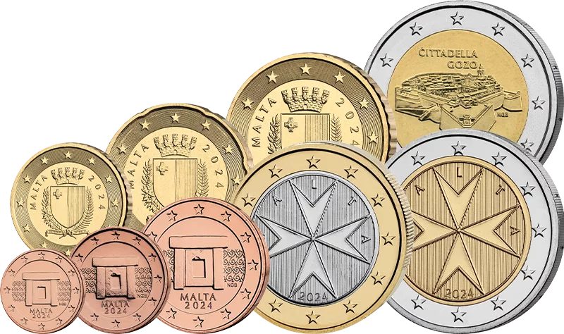 Euro-Kursmünzensatz Malta inklusive 2-Euro-Gedenkmünze Zitadelle Gozo 2024