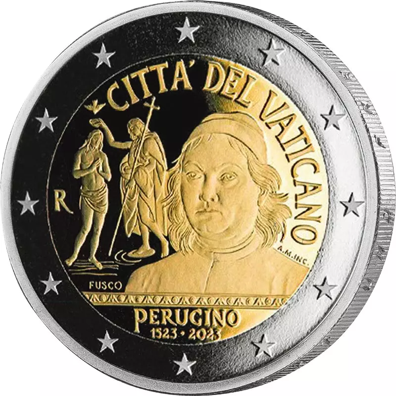 2 Euro Vatikan 500. Todestag Pietro Perugino 2023