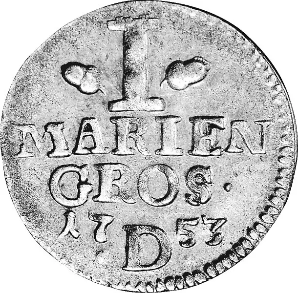 1 Mariengroschen Brandenburg-Preußen König Friedrich II. 1752-1757