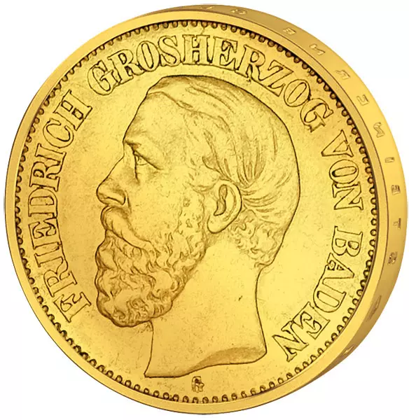 10 Mark Baden Großherzog Friedrich I. 1875-1888 10 Mark Baden Großherzog Friedrich I. 1875-1888
