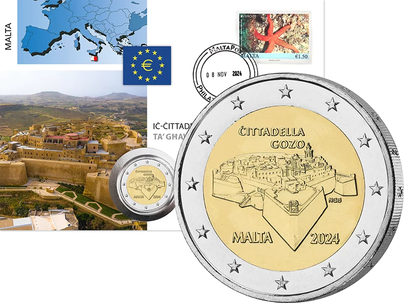 2 Euro Numisbrief Malta Zitadelle Gozo 2024 2 Euro Numisbrief Malta Zitadelle Gozo 2024