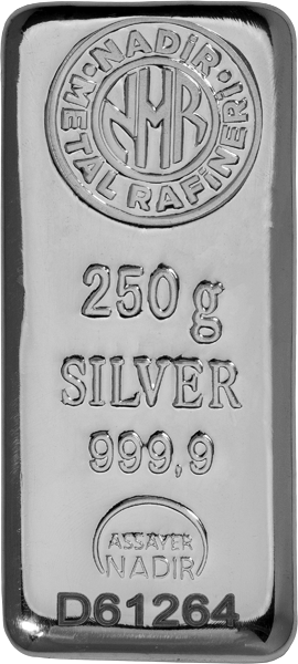 250 Gramm Silberbarren Nadir Metal Rafineri