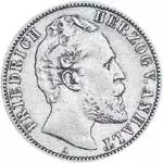 2 Mark Deutsches Kaiserreich Anhalt Herzog Friedrich I. 1876 sehr schön